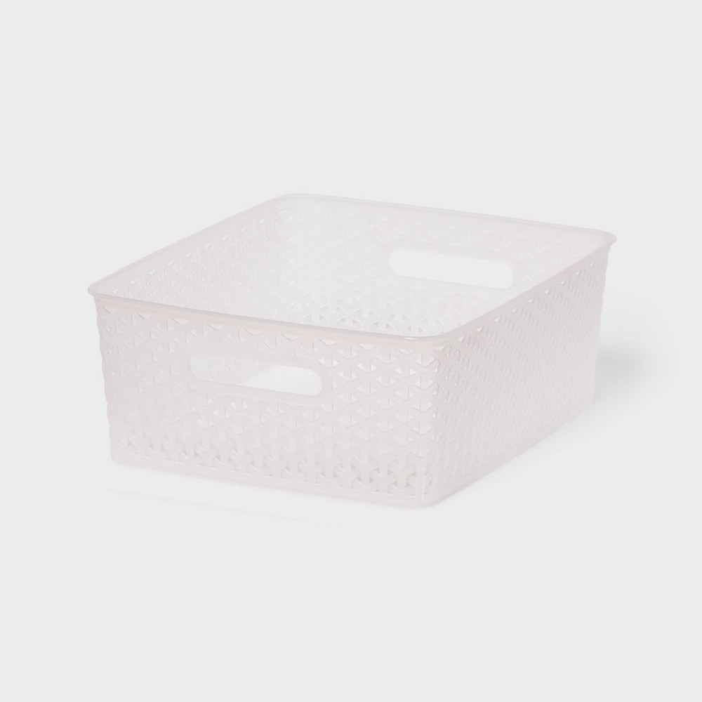 Y-Weave Medium Decorative Storage Basket Translucent - Brightroom™: Portable, Stackable, Polypropylene, 12 Volume Capacity