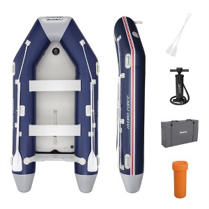 Bestway Hydro-Force Mirovia Pro Inflatable 5 Person Outdoor Water Lake Raft Boat Set with 2 Aluminum Oars, Hand Pump, Pressure Gauge, and Repair Patch - 1 of 4
