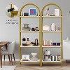 Arched Display Bookshelf,Tall Shelf for CDs/Books, Modern Storage Rack Shelf Large Wood Book Shelf for Bedroom, Living Room, Home Office - 3 of 4