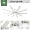 Hunter 72" Overton Lighted Ceiling Fan Matte White Finish - 10 Blades, DC Motor, Whisper Quiet, Damp Rated, LED Light Kit Included - 4 of 4