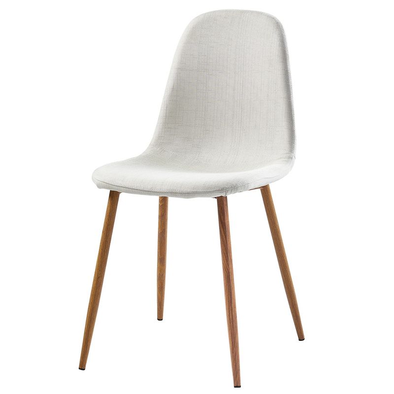 Set of 2 Minimalista Fabric Chairs White/Natural - Teamson Home, 1 of 6