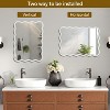 30 x 40 inch Natural Wood Color Wavy Rectangle Solid Wood Frame Wall Decorative Mirror for Home - 3 of 4