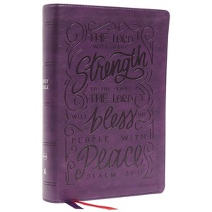 Nkjv, Giant Print Center-Column Reference Bible, Verse Art Cover Collection, Leathersoft, Purple, Thumb Indexed, Red Letter, Comfort Print - 1 of 1