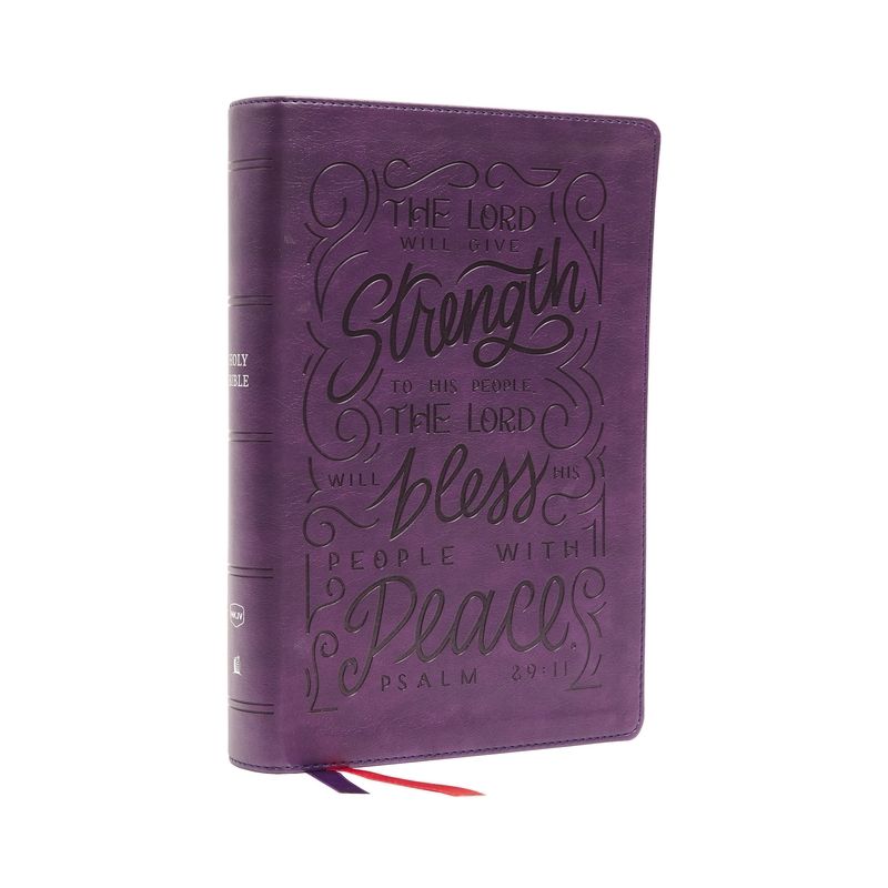 Nkjv, Giant Print Center-Column Reference Bible, Verse Art Cover Collection, Leathersoft, Purple, Thumb Indexed, Red Letter, Comfort Print, 1 of 2