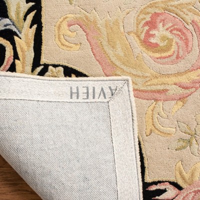 Elegant Ivory Wool Hand-Tufted Round Area Rug, 3' x 5'
