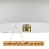CLAXY Modern Gold Ceiling Light Flush Mount with White Linen Shade - 4 of 4