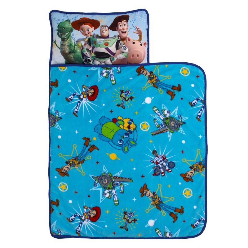 Disney Toy Story It's Play Time Blue, Green, Red and Yellow, Woody, Buzz and The Toys Toddler Nap Mat, 1 of 9