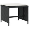 vidaXL Patio Stools with Cushions 4 pcs Black 15.7"x15.7"x13.8" Poly Rattan - 3 of 4