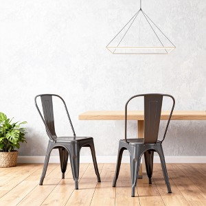 IHOMEADORE 18Inch Industrial Metal Dining Chairs set of 4 - 1 of 4