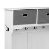 NicBex 33.5"L Hall Tree with Bench and Storage Drawer Coat Rack with Top Storage Cabinet and 6 Hooks, for Foyer, Living Room - 3 of 4