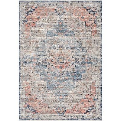 nuLOOM Beige 10 ft. x 13 ft. Vanita Transitional Southwestern Fringe Area Rug, Blue