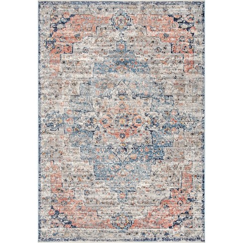 3' x 4' Double Cross Gray Southwest Rectangle Scatter Nylon Area Rug