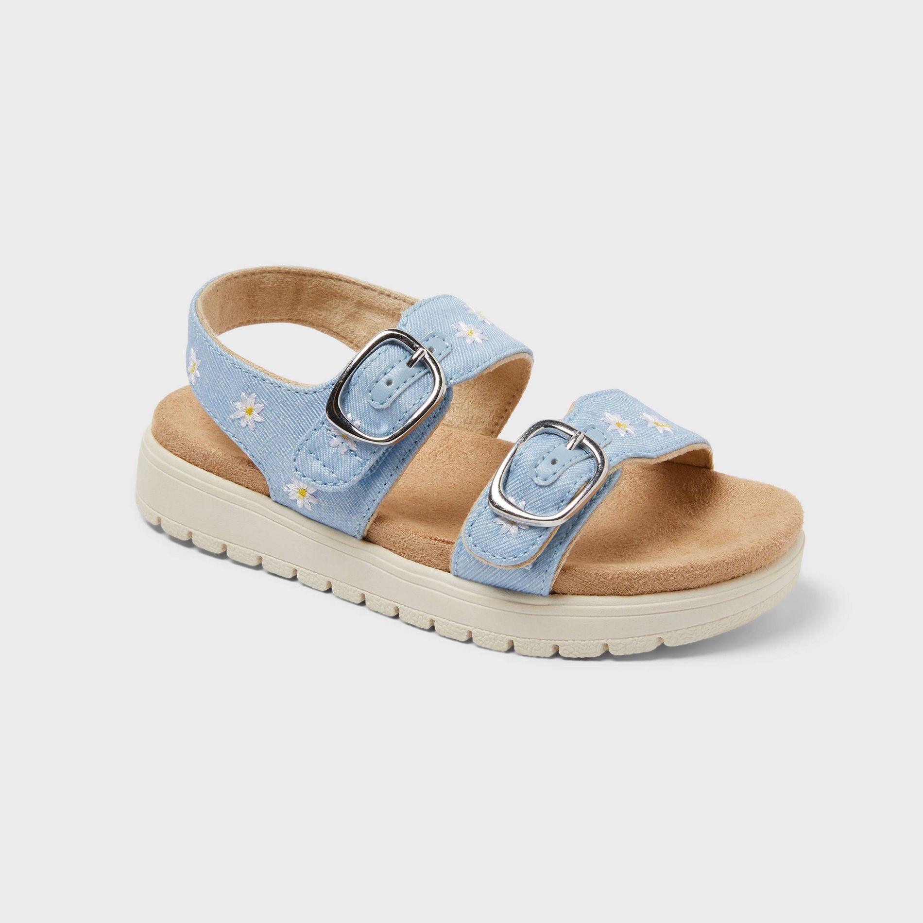 Toddler Sequerah Footbed Sandals - Cat & Jack™ Blue Denim 5T