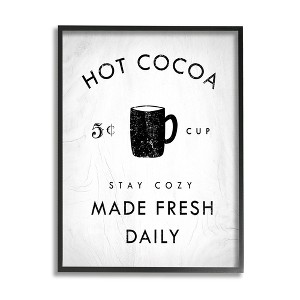 Stupell Industries Vintage Style Hot Cocoa Sign Minimal Winter Design - 1 of 4