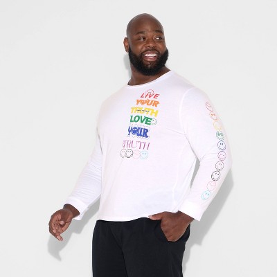 Pride Adult Smiley World 'Live Your Truth' Long Sleeve T-Shirt - White