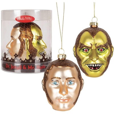 Accoutrements Dr. Jekyll & Mr. Hyde Glass Two-Sided Holiday Ornament