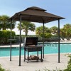 XINGHANZHENXUAN Gray Outdoor Grill Gazebo, Double-Tier Soft Top Canopy Shelter Tent for BBQ, Patio, and Garden Use - 3 of 4