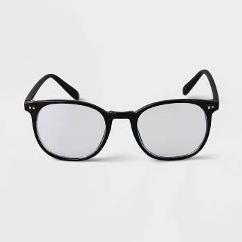 Men's Square Blue Light Filtering Reading Glasses - Goodfellow & Co™ Black 2.5
