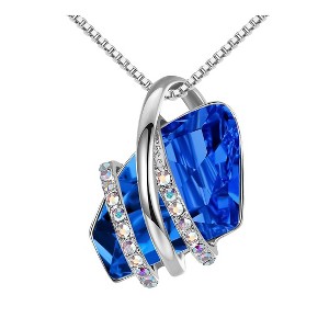 Leafael Wish Stone Pendant Necklace with Birthstone Crystal, 18K Rose Gold Plated/Silvertone, 18" + 2" - 1 of 4