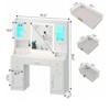 White White Makeup Vanity Desk With Mirror And Lights, Large Vanity Table Set With Charging Station, Dressing Table With RGB Cabinets, Makeup Vanity - 4 of 4