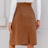 Women's Brown Corduroy Pocket Midi Skirt - Cupshe - 4 of 4