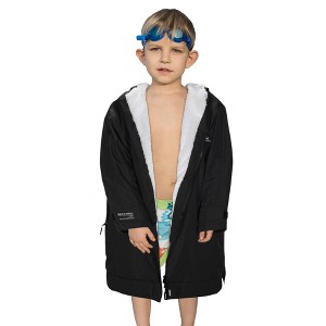 Catalonia Kids Waterproof & Windproof Swim Parka Jacket, Fleece-Lined Warm Hooded Coat for Boys & Girls, Lightweight Swim Robe - 1 of 4