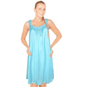 JEFFRICO Womens Sleeveless Nightgowns Sleepwear Soft Pajama Dress Nightshirts - 1 of 4