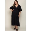 Pinkblush Black Deep V-Neck Tiered Maternity Plus Maxi Dress - 4 of 4