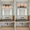 LLHZSY Modern Wall Light Sconce Black & Gold 3-Light Fixture Clear Glass Shade for Bathroom Vanity - 3 of 4