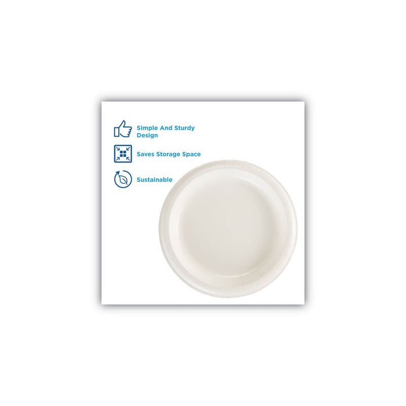 Dixie Paper Dinnerware, Plates, White, 8.5" dia, 125/Pack, 2 of 7