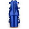 Allegra K Women's Cage Strappy Back Zipper Gladiators Chunky Heels Sandals - 3 of 4