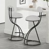 Upholstered Folral Print Bar Stools Set of 2 Modern Armless Counter Height Barstools with Footrest for Kitchen Island,Home Bar-Tanpinhause - 4 of 4