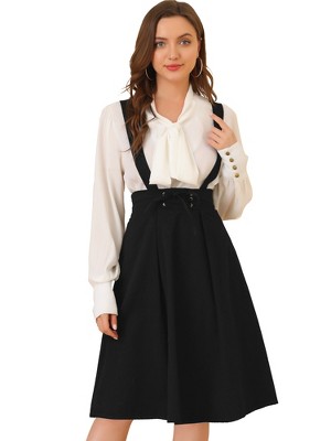 INSPIRE CHIC Women's High Waist Overall Corset Skater Suspender Dresses