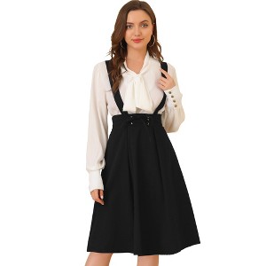 INSPIRE CHIC Women's High Waist Overall Corset Skater Suspender Dresses - 1 of 4