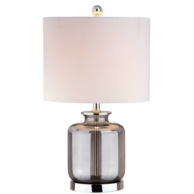 22" Glass Marsh Table Lamp (Includes LED Light Bulb) Gray - JONATHAN Y