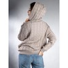Jess by Meiko Women's Oversized Dropped Shoulder Cable Knit Hooded Sweater - 4 of 4