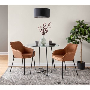 Set of 2 Daniella PU Leather/Steel Dining Chairs Black/Camel - LumiSource: Upholstered, Foam-Filled, Spot Clean - 1 of 4