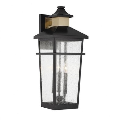 Savoy House Kingsley 3 - Light Wall Light in  Matte Black/Warm Brass