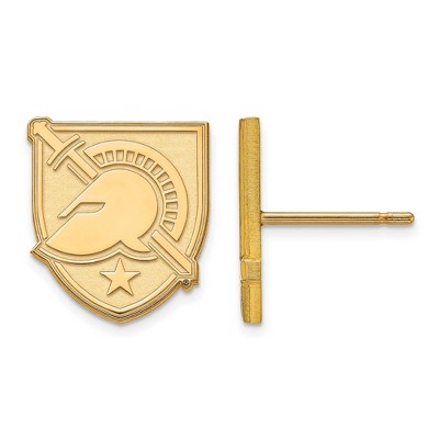 Black Bow Jewelry 14k Yellow Gold U.S. Military Academy Black Knights NCAA Post Earrings