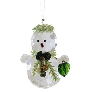 Ganz 2.5 Inch Mistletoe Snowman Ornament Faceted Tree Ornaments - 1 of 3