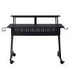 Vynxaria Black Music Recording Studio Desk Computer Desks with Keyboard Tray Ergonomic Design for Pro Setups - 3 of 4