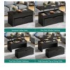 Farmhouse Living Room Center Lift Top Coffee Table Set with Storage Ottoman Bench with Hidden Compartment - 4 of 4