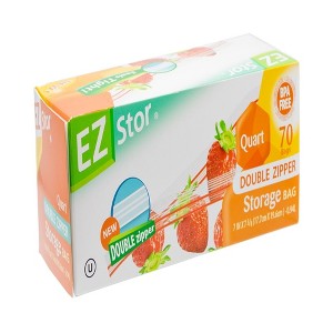 EZ-Stor 074027721040 Double Zipper Storage Bag, Clear, 70 pk - 1 of 1