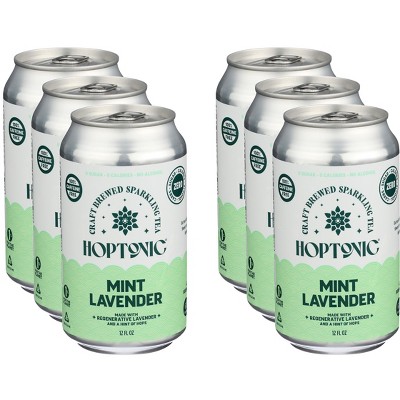 Hoptonic Tea Sparkling Mint Lavender - Pack of 6 - 12 fo