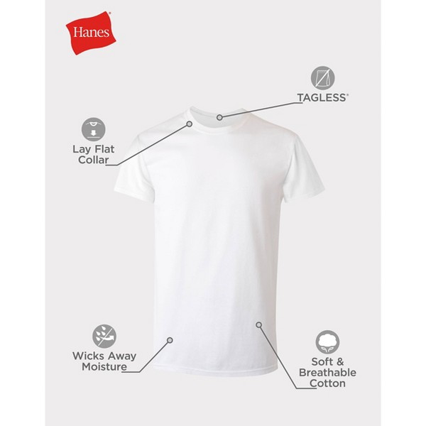 Camiseta de Cuello Redondo para Hombre Hanes 6 Piezas - Blanco 5