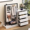 TIRAMISUBEST Open Style Bedroom Storage Wardrobe with 4 Drawers, Modern Armoire Closet Coat Rack with Storage Shelves - 2 of 4
