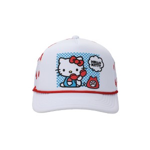 Hello Kitty Phone Call Adult White Trucker Hat - 1 of 4