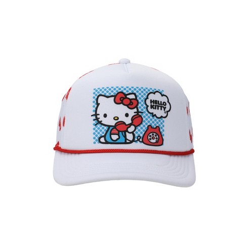 Hello Kitty Phone Call Adult White Trucker Hat : Target