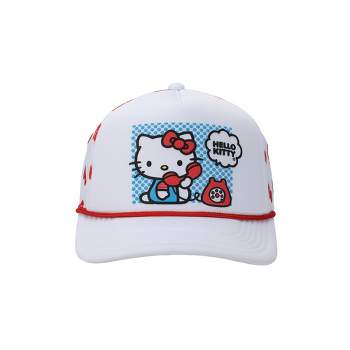 Hello Kitty Phone Call Adult White Trucker Hat