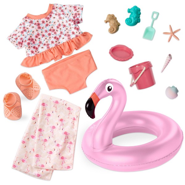 Nuestra Generación Gabriela Muñeca Articulada de 18" con Accesorios de Playa y Libro de Cuentos 6